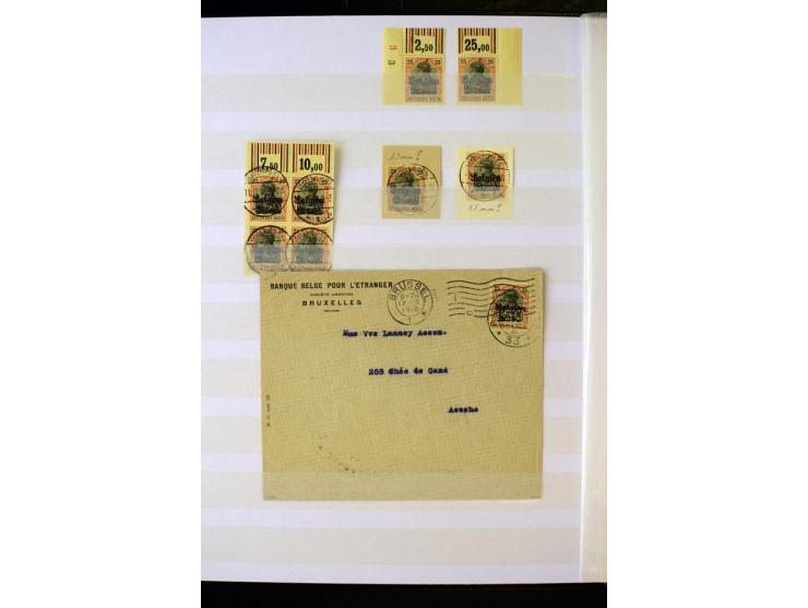 1905/1918, umfangreiche Spezial-Sammlung "Germania Friedens- und Kriegsdrucke" der Wertstufen 2-80 Pfg. inkl. der Aufdruckaus