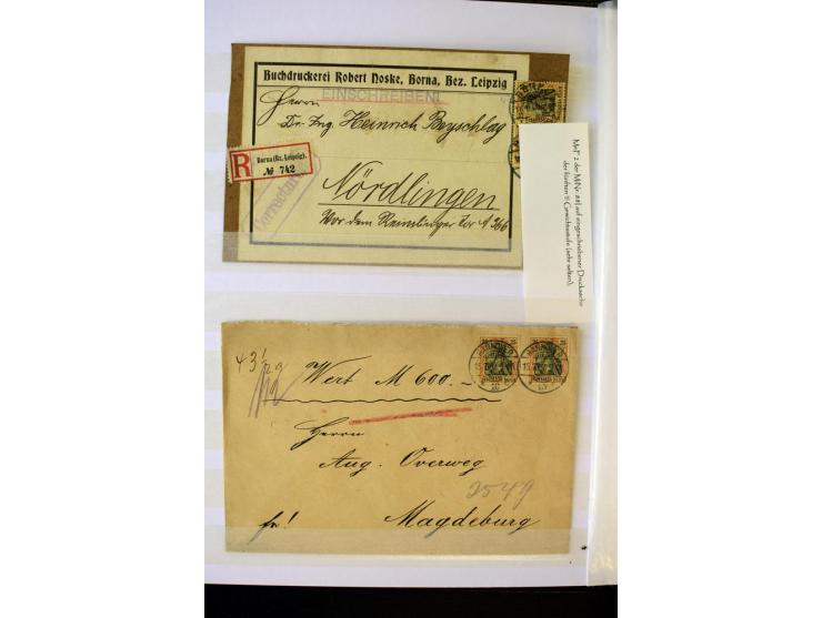 1905/1918, umfangreiche Spezial-Sammlung "Germania Friedens- und Kriegsdrucke" der Wertstufen 2-80 Pfg. inkl. der Aufdruckaus