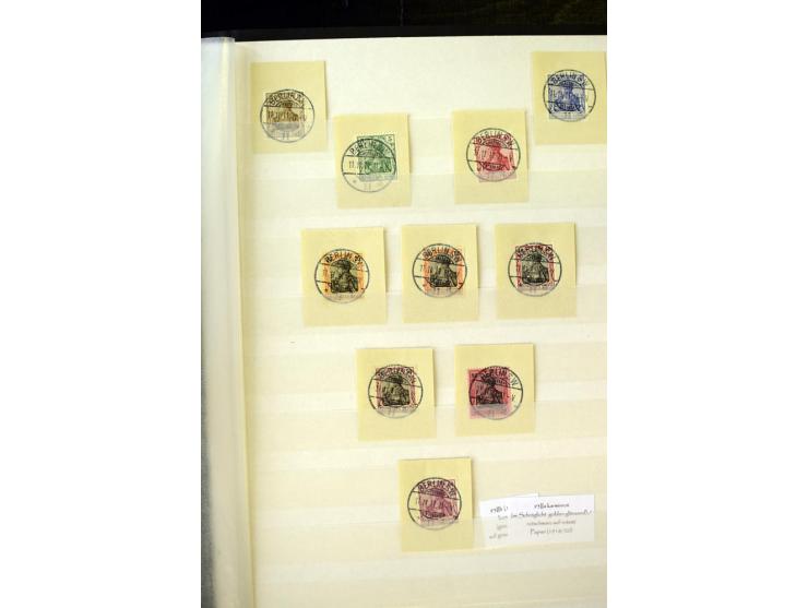 1905/1918, umfangreiche Spezial-Sammlung "Germania Friedens- und Kriegsdrucke" der Wertstufen 2-80 Pfg. inkl. der Aufdruckaus