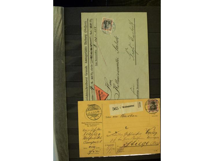 1905/1918, umfangreiche Spezial-Sammlung "Germania Friedens- und Kriegsdrucke" der Wertstufen 2-80 Pfg. inkl. der Aufdruckaus