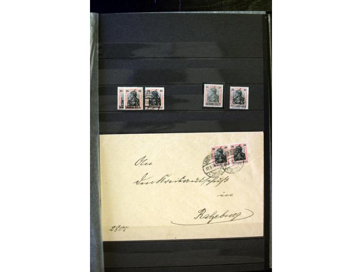 1905/1918, umfangreiche Spezial-Sammlung "Germania Friedens- und Kriegsdrucke" der Wertstufen 2-80 Pfg. inkl. der Aufdruckaus