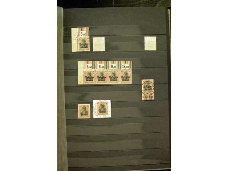 1905/1918, umfangreiche Spezial-Sammlung "Germania Friedens- und Kriegsdrucke" der Wertstufen 2-80 Pfg. inkl. der Aufdruckaus