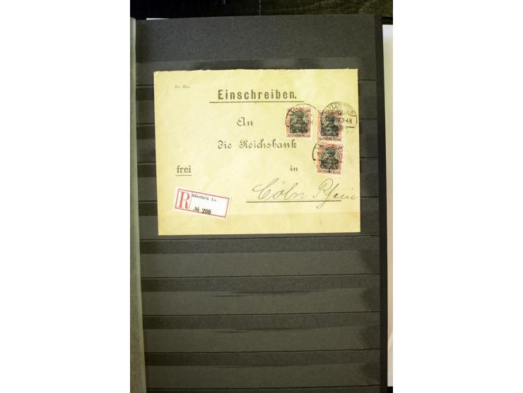 1905/1918, umfangreiche Spezial-Sammlung "Germania Friedens- und Kriegsdrucke" der Wertstufen 2-80 Pfg. inkl. der Aufdruckaus