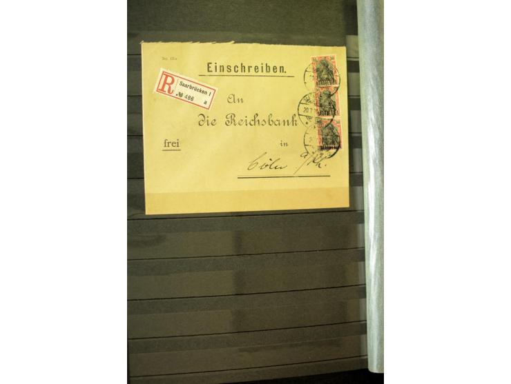 1905/1918, umfangreiche Spezial-Sammlung "Germania Friedens- und Kriegsdrucke" der Wertstufen 2-80 Pfg. inkl. der Aufdruckaus