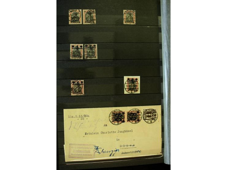 1905/1918, umfangreiche Spezial-Sammlung "Germania Friedens- und Kriegsdrucke" der Wertstufen 2-80 Pfg. inkl. der Aufdruckaus