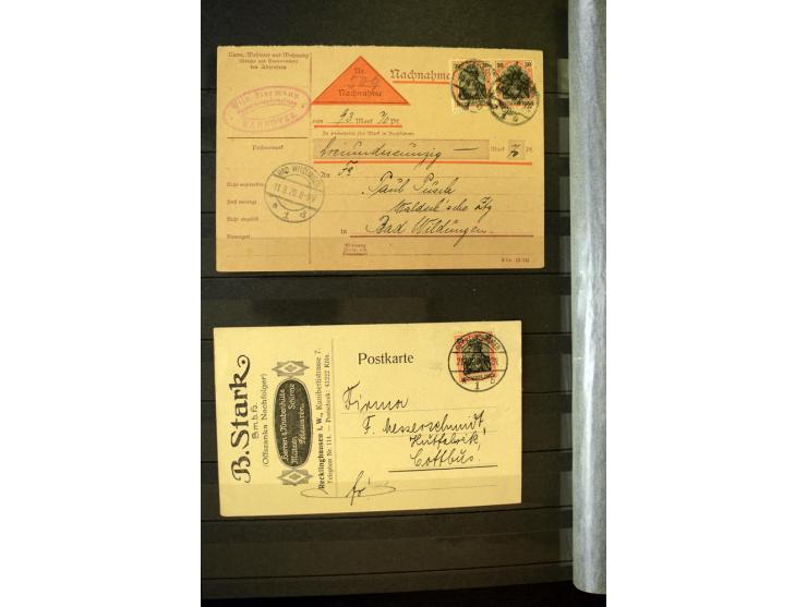 1905/1918, umfangreiche Spezial-Sammlung "Germania Friedens- und Kriegsdrucke" der Wertstufen 2-80 Pfg. inkl. der Aufdruckaus