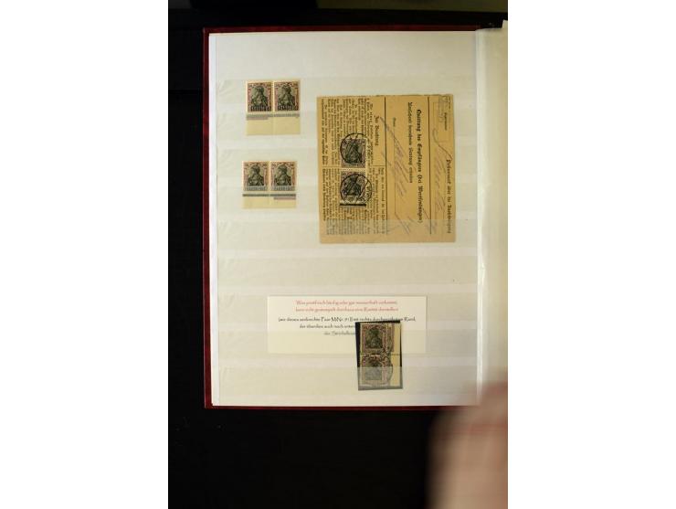 1905/1918, umfangreiche Spezial-Sammlung "Germania Friedens- und Kriegsdrucke" der Wertstufen 2-80 Pfg. inkl. der Aufdruckaus