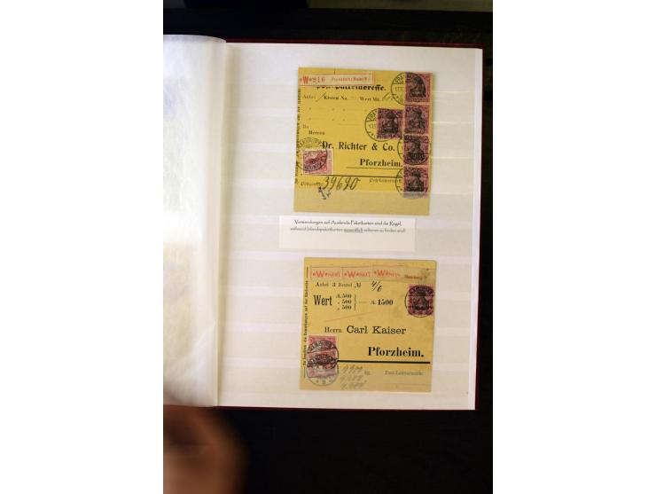 1905/1918, umfangreiche Spezial-Sammlung "Germania Friedens- und Kriegsdrucke" der Wertstufen 2-80 Pfg. inkl. der Aufdruckaus