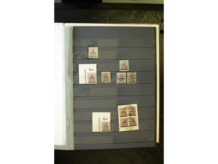 1905/1918, umfangreiche Spezial-Sammlung "Germania Friedens- und Kriegsdrucke" der Wertstufen 2-80 Pfg. inkl. der Aufdruckaus