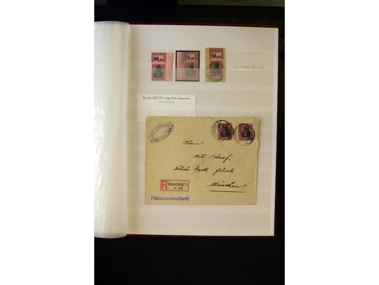 1905/1918, umfangreiche Spezial-Sammlung "Germania Friedens- und Kriegsdrucke" der Wertstufen 2-80 Pfg. inkl. der Aufdruckaus