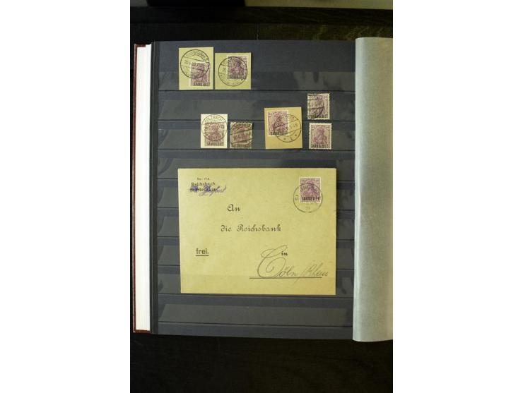 1905/1918, umfangreiche Spezial-Sammlung "Germania Friedens- und Kriegsdrucke" der Wertstufen 2-80 Pfg. inkl. der Aufdruckaus