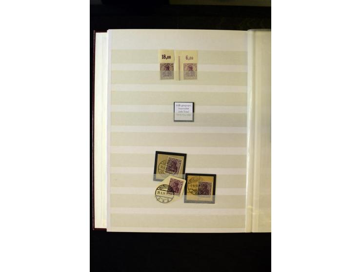 1905/1918, umfangreiche Spezial-Sammlung "Germania Friedens- und Kriegsdrucke" der Wertstufen 2-80 Pfg. inkl. der Aufdruckaus