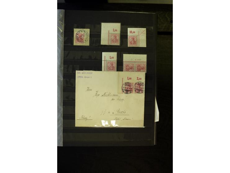 1905/1918, umfangreiche Spezial-Sammlung "Germania Friedens- und Kriegsdrucke" der Wertstufen 2-80 Pfg. inkl. der Aufdruckaus