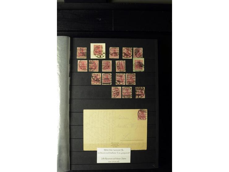 1905/1918, umfangreiche Spezial-Sammlung "Germania Friedens- und Kriegsdrucke" der Wertstufen 2-80 Pfg. inkl. der Aufdruckaus