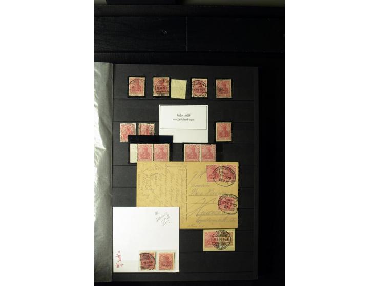 1905/1918, umfangreiche Spezial-Sammlung "Germania Friedens- und Kriegsdrucke" der Wertstufen 2-80 Pfg. inkl. der Aufdruckaus