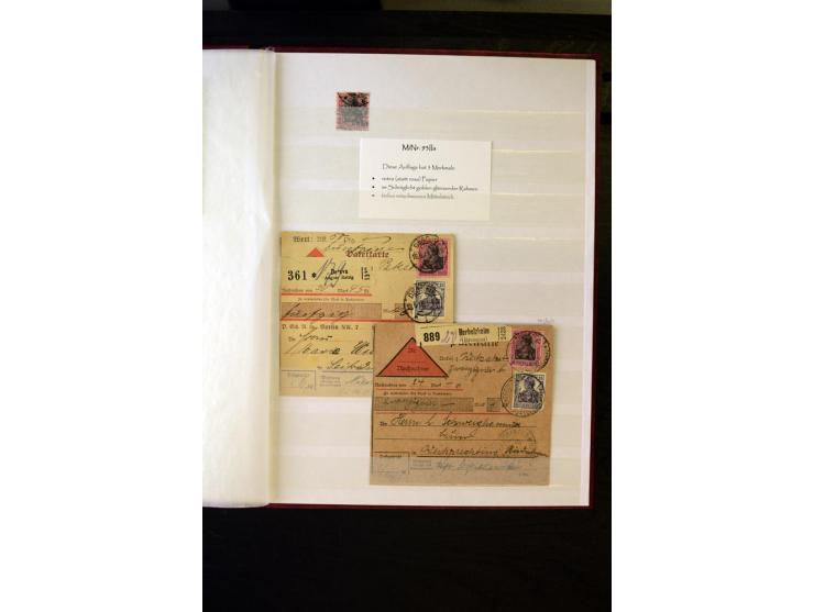 1905/1918, umfangreiche Spezial-Sammlung "Germania Friedens- und Kriegsdrucke" der Wertstufen 2-80 Pfg. inkl. der Aufdruckaus