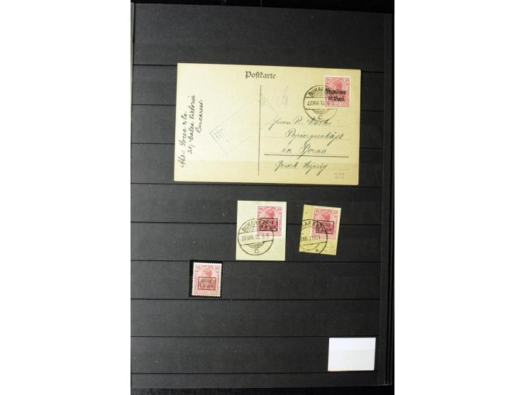 1905/1918, umfangreiche Spezial-Sammlung "Germania Friedens- und Kriegsdrucke" der Wertstufen 2-80 Pfg. inkl. der Aufdruckaus