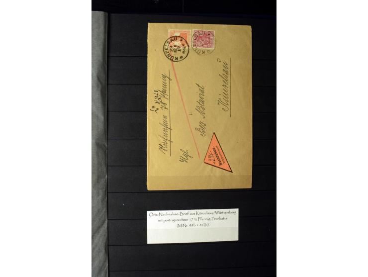 1905/1918, umfangreiche Spezial-Sammlung "Germania Friedens- und Kriegsdrucke" der Wertstufen 2-80 Pfg. inkl. der Aufdruckaus