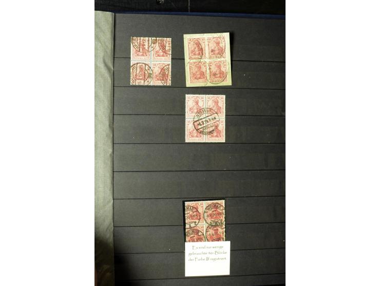 1905/1918, umfangreiche Spezial-Sammlung "Germania Friedens- und Kriegsdrucke" der Wertstufen 2-80 Pfg. inkl. der Aufdruckaus