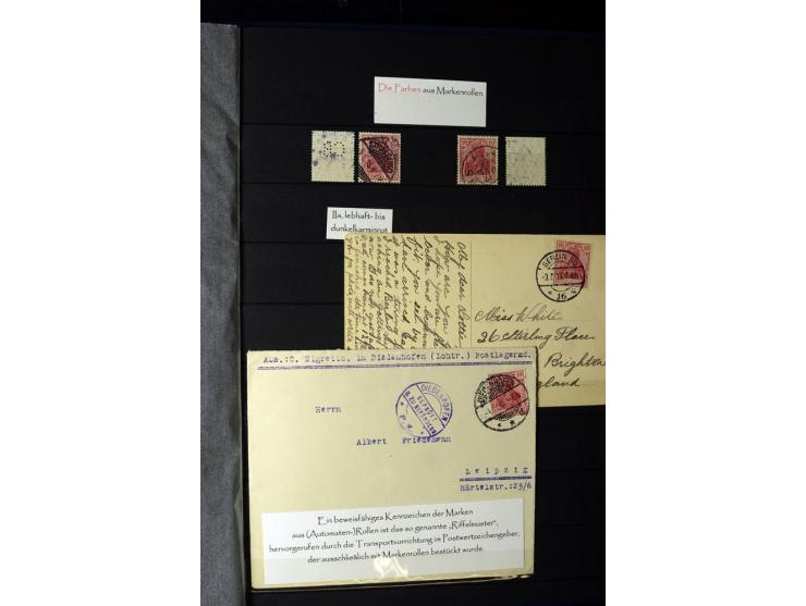 1905/1918, umfangreiche Spezial-Sammlung "Germania Friedens- und Kriegsdrucke" der Wertstufen 2-80 Pfg. inkl. der Aufdruckaus
