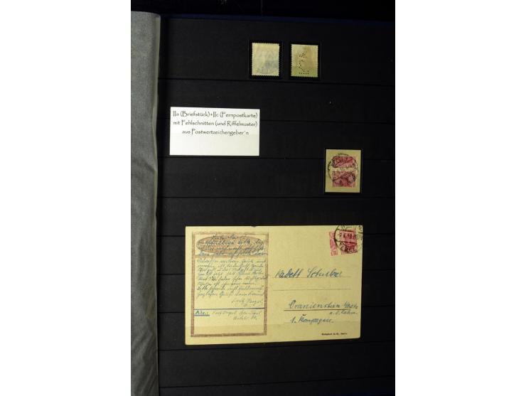 1905/1918, umfangreiche Spezial-Sammlung "Germania Friedens- und Kriegsdrucke" der Wertstufen 2-80 Pfg. inkl. der Aufdruckaus