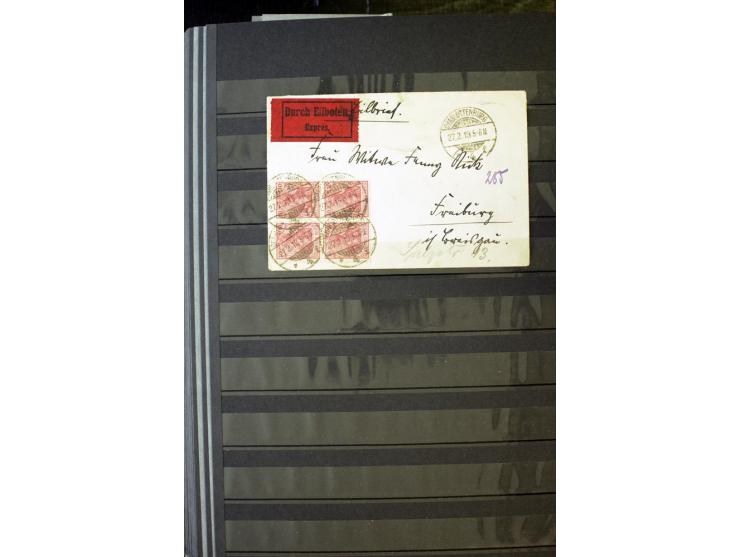 1905/1918, umfangreiche Spezial-Sammlung "Germania Friedens- und Kriegsdrucke" der Wertstufen 2-80 Pfg. inkl. der Aufdruckaus