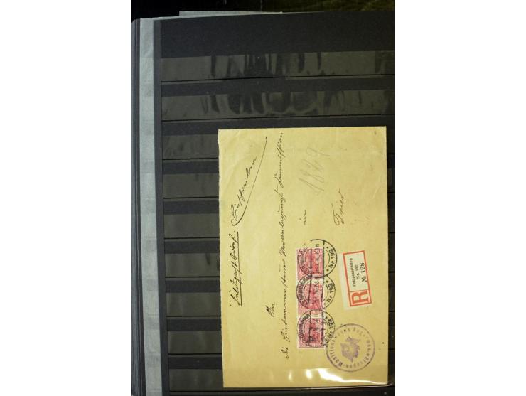 1905/1918, umfangreiche Spezial-Sammlung "Germania Friedens- und Kriegsdrucke" der Wertstufen 2-80 Pfg. inkl. der Aufdruckaus