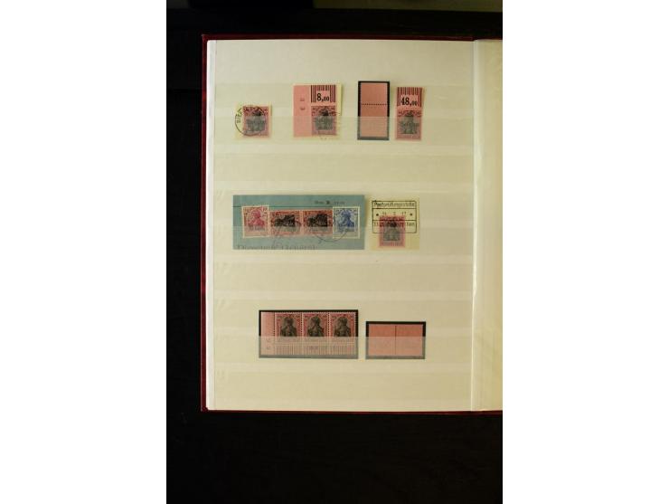 1905/1918, umfangreiche Spezial-Sammlung "Germania Friedens- und Kriegsdrucke" der Wertstufen 2-80 Pfg. inkl. der Aufdruckaus