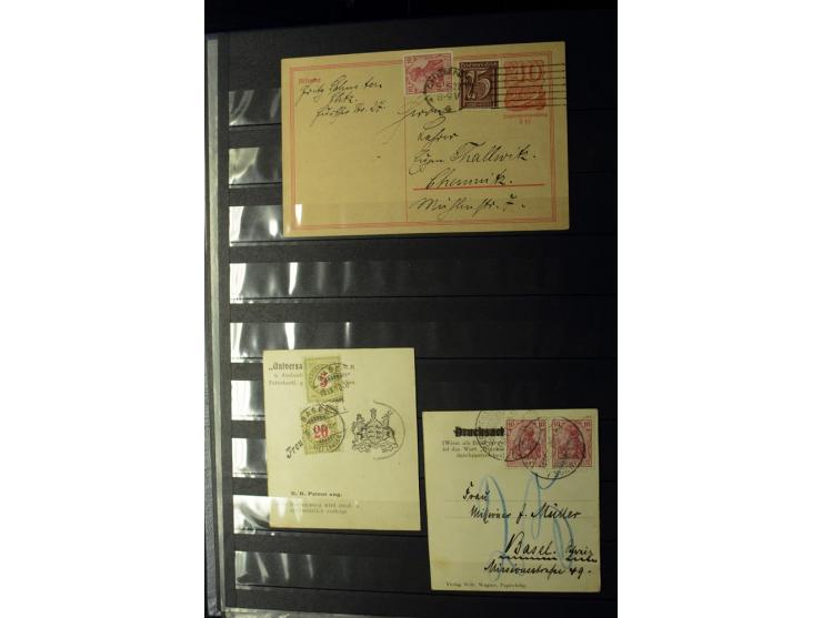 1905/1918, umfangreiche Spezial-Sammlung "Germania Friedens- und Kriegsdrucke" der Wertstufen 2-80 Pfg. inkl. der Aufdruckaus