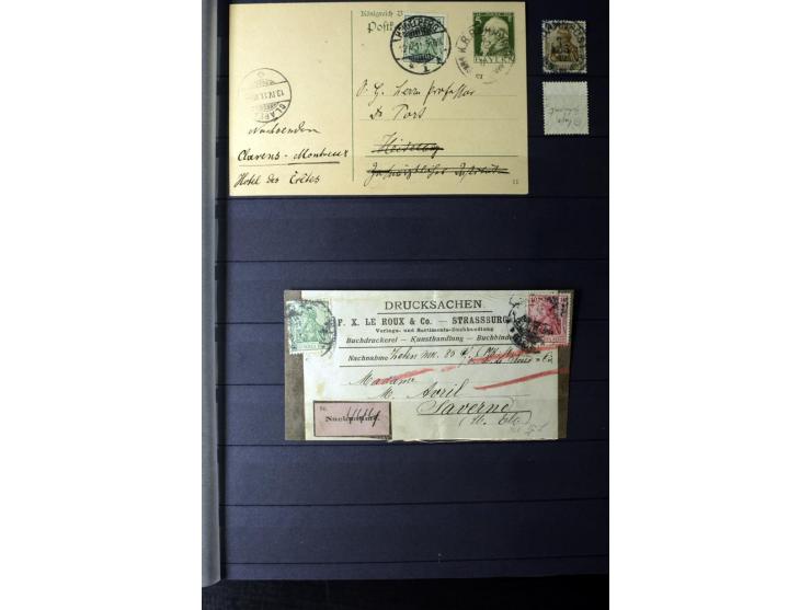 1905/1918, umfangreiche Spezial-Sammlung "Germania Friedens- und Kriegsdrucke" der Wertstufen 2-80 Pfg. inkl. der Aufdruckaus