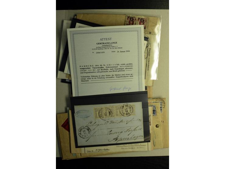 1798/1940 (ca.), etwa 20 Belege 'Muster ohne Wert', dabei gute Briefe Altdeutschland, u.a. mit Braunschweig Nr. 5 im 3er-Stre