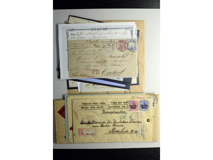 1798/1940 (ca.), etwa 20 Belege 'Muster ohne Wert', dabei gute Briefe Altdeutschland, u.a. mit Braunschweig Nr. 5 im 3er-Stre