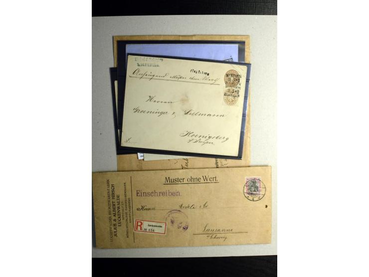 1798/1940 (ca.), etwa 20 Belege 'Muster ohne Wert', dabei gute Briefe Altdeutschland, u.a. mit Braunschweig Nr. 5 im 3er-Stre