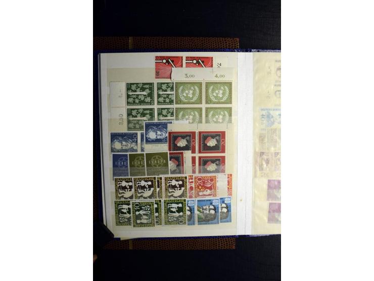 1945/55, vorwiegend postfrische Partie besserer Werte, dabei Französische Zone inkl. 46II augenscheinlich komplett, Bizone 52