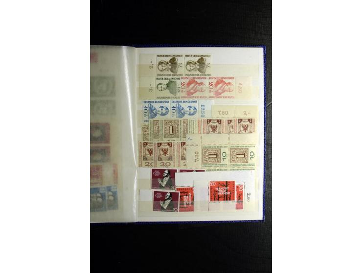 1945/55, vorwiegend postfrische Partie besserer Werte, dabei Französische Zone inkl. 46II augenscheinlich komplett, Bizone 52