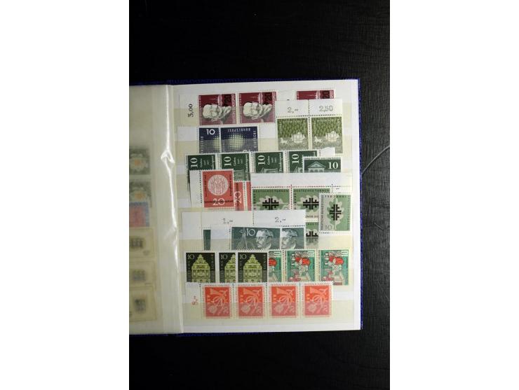 1945/55, vorwiegend postfrische Partie besserer Werte, dabei Französische Zone inkl. 46II augenscheinlich komplett, Bizone 52
