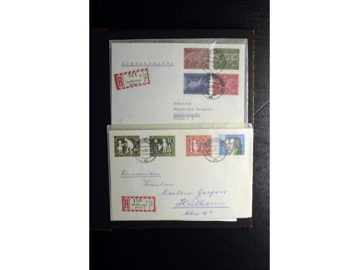 1945/55, vorwiegend postfrische Partie besserer Werte, dabei Französische Zone inkl. 46II augenscheinlich komplett, Bizone 52