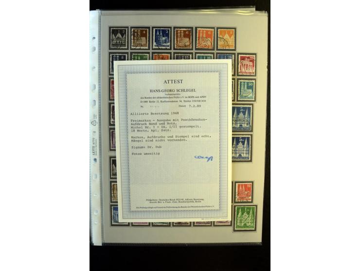 1945/90, gestempelte Sammlung, dabei SBZ mit guten Blockausgaben, DDR mit besseren, Berlin in den Hauptnummern komplett, dabe