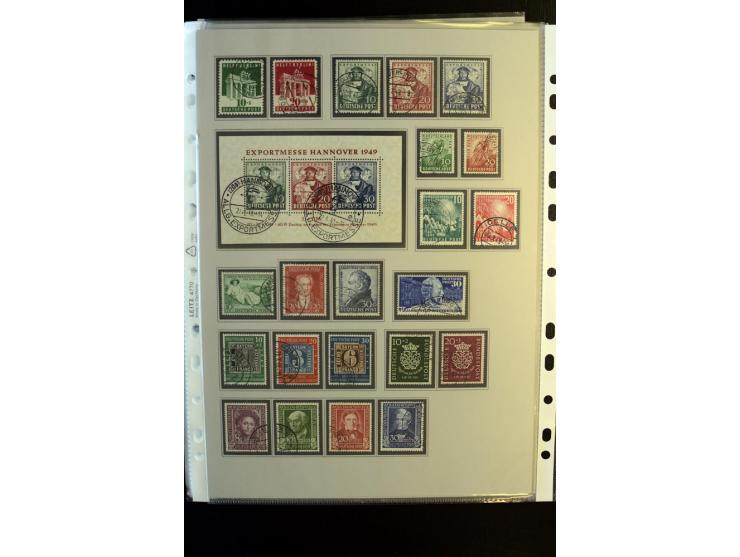 1945/90, gestempelte Sammlung, dabei SBZ mit guten Blockausgaben, DDR mit besseren, Berlin in den Hauptnummern komplett, dabe