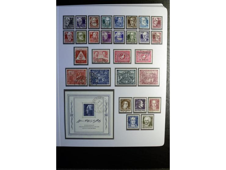 1945/90, gestempelte Sammlung, dabei SBZ mit guten Blockausgaben, DDR mit besseren, Berlin in den Hauptnummern komplett, dabe