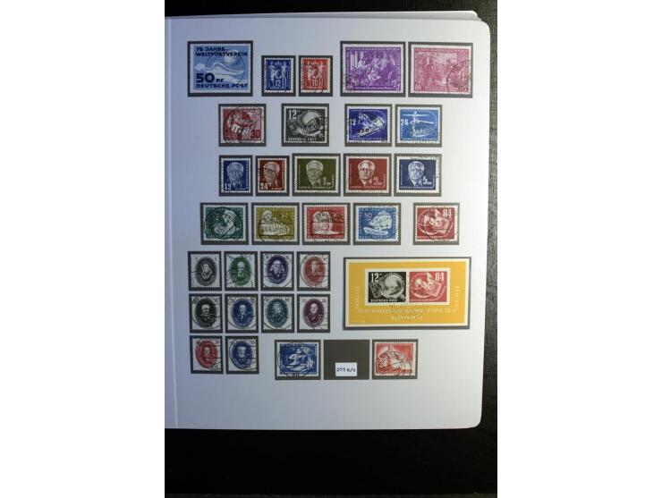 1945/90, gestempelte Sammlung, dabei SBZ mit guten Blockausgaben, DDR mit besseren, Berlin in den Hauptnummern komplett, dabe