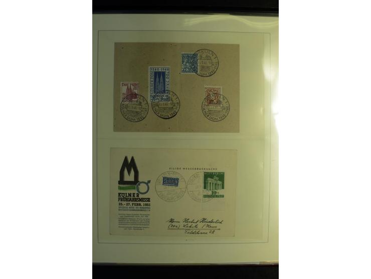 1945/48, gestempelte Sammlung mit Ganzstücken aufgelockert, dabei unverausgabte Band/Netz kpl. (meist Stempel München), sign.
