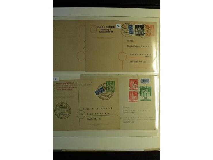 1945/48, gestempelte Sammlung mit Ganzstücken aufgelockert, dabei unverausgabte Band/Netz kpl. (meist Stempel München), sign.