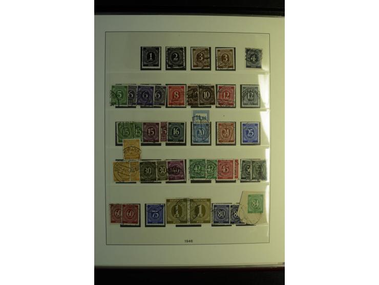 1945/48, gestempelte Sammlung mit Ganzstücken aufgelockert, dabei unverausgabte Band/Netz kpl. (meist Stempel München), sign.