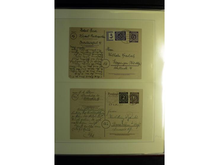 1945/48, gestempelte Sammlung mit Ganzstücken aufgelockert, dabei unverausgabte Band/Netz kpl. (meist Stempel München), sign.