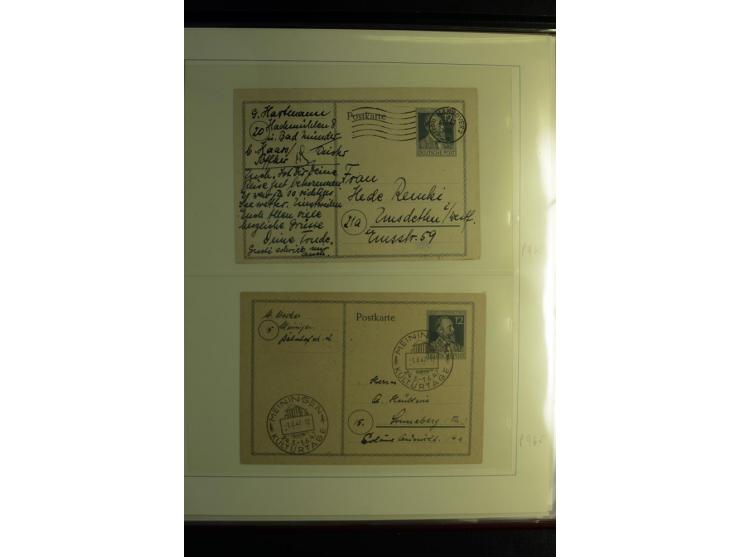 1945/48, gestempelte Sammlung mit Ganzstücken aufgelockert, dabei unverausgabte Band/Netz kpl. (meist Stempel München), sign.