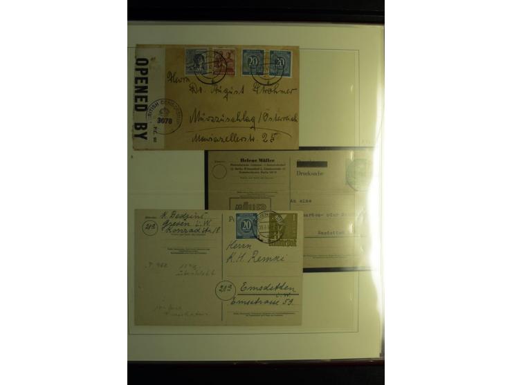 1945/48, gestempelte Sammlung mit Ganzstücken aufgelockert, dabei unverausgabte Band/Netz kpl. (meist Stempel München), sign.