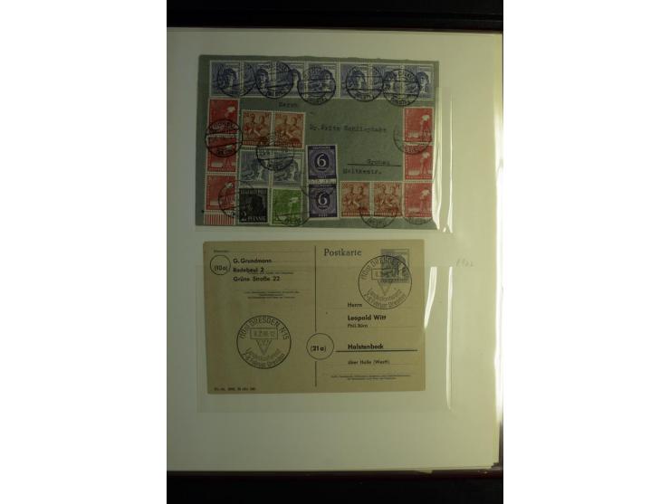 1945/48, gestempelte Sammlung mit Ganzstücken aufgelockert, dabei unverausgabte Band/Netz kpl. (meist Stempel München), sign.