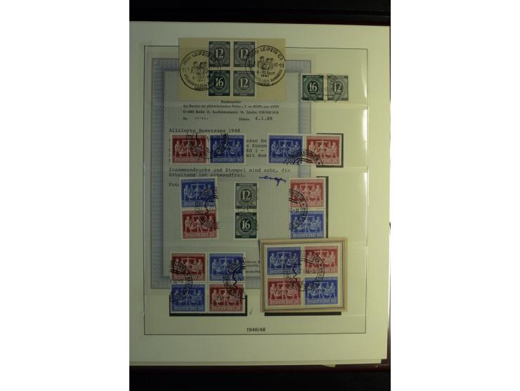 1945/48, gestempelte Sammlung mit Ganzstücken aufgelockert, dabei unverausgabte Band/Netz kpl. (meist Stempel München), sign.