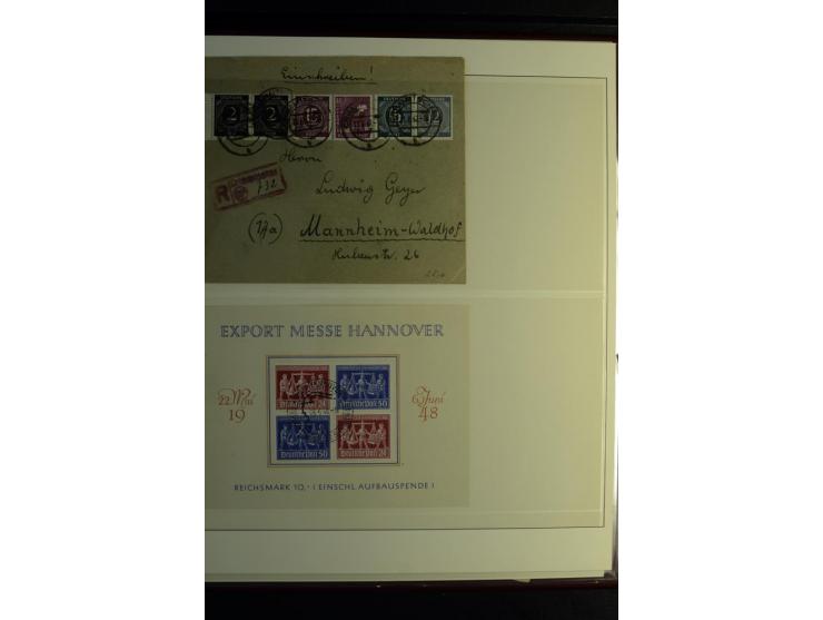 1945/48, gestempelte Sammlung mit Ganzstücken aufgelockert, dabei unverausgabte Band/Netz kpl. (meist Stempel München), sign.